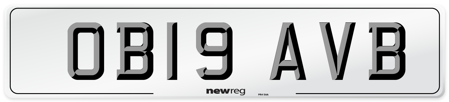 OB19 AVB Number Plate from New Reg